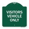 Signmission Reserved Parking Sign Visitor Vehicles Only, Green & White Aluminum Sign, 18" x 18", GW-1818-23013 A-DES-GW-1818-23013 - alternate 1